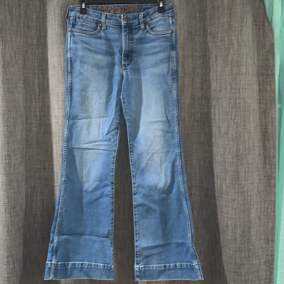 Wrangler Retro High Rise Trouser Flare Jeans 28/32 5 Pocket - Picture 7 of 14